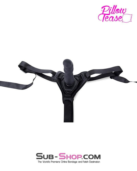 0588E-SIS      Sissy Trainer Black Ridged P-Spot Silicone Pegging Strap On Dildo and Comfort Harness Set Sissy   , Sub-Shop.com Bondage and Fetish Superstore