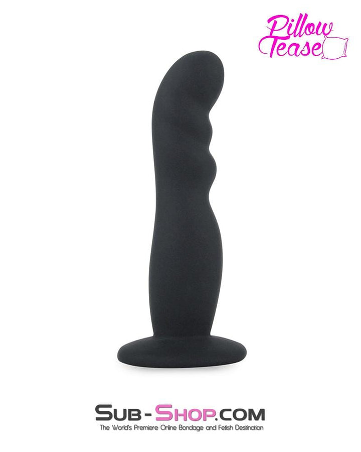0588E      Black Ridged G-Spot Silicone Strap On Dildo and Comfort Harness Set Strap On   , Sub-Shop.com Bondage and Fetish Superstore