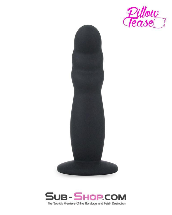0588E      Black Ridged G-Spot Silicone Strap On Dildo and Comfort Harness Set Strap On   , Sub-Shop.com Bondage and Fetish Superstore