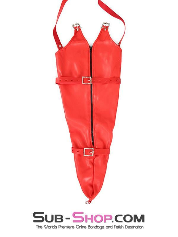 0602M      Locked in Lust Red Zippered Armbinder with Locking Straps Armbinder   , Sub-Shop.com Bondage and Fetish Superstore