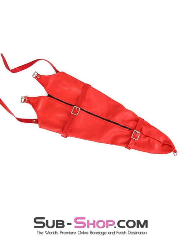 0602M      Locked in Lust Red Zippered Armbinder with Locking Straps Armbinder   , Sub-Shop.com Bondage and Fetish Superstore