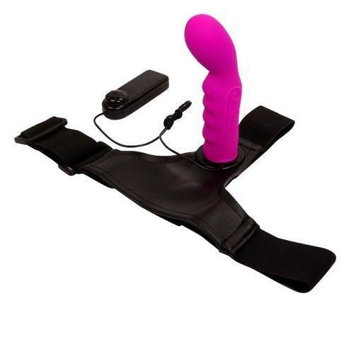 0603M      G-Spot Vibrating Silicone Strap On Dildo with Comfort Harness Strap On   , Sub-Shop.com Bondage and Fetish Superstore