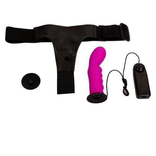 0603M      G-Spot Vibrating Silicone Strap On Dildo with Comfort Harness Strap On   , Sub-Shop.com Bondage and Fetish Superstore