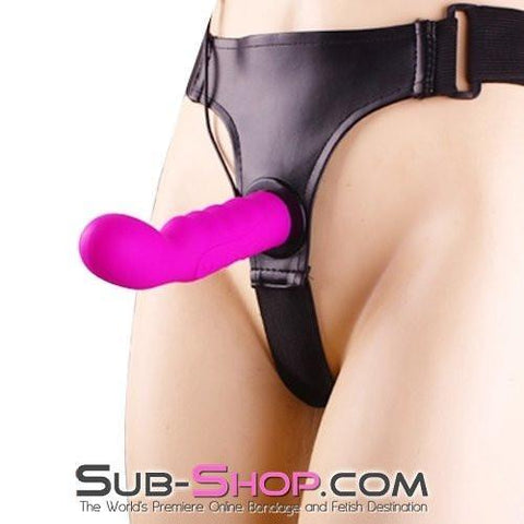 0603M-SIS      Sissy Gurl P-Spot Vibrating Silicone Pegging Strap On Dildo with Comfort Harness Sissy   , Sub-Shop.com Bondage and Fetish Superstore