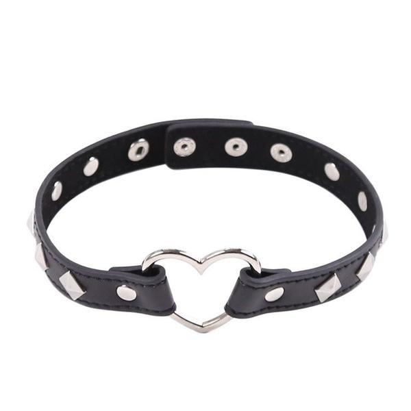 0611M      My Fetish Heart Studded Choker - LAST CHANCE - Final Closeout! MEGA Deal   , Sub-Shop.com Bondage and Fetish Superstore