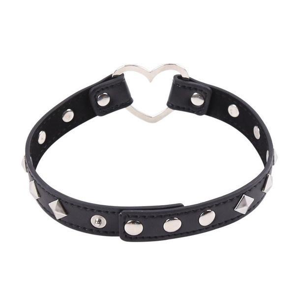 0611M      My Fetish Heart Studded Choker - LAST CHANCE - Final Closeout! MEGA Deal   , Sub-Shop.com Bondage and Fetish Superstore