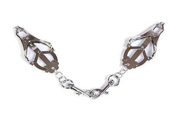 0623HS-SIS      Feminization Club Sissy Pretty Boi Clover Cock and Ball Clamps with Weight Hanging + Connection Snap Hooks Sissy   , Sub-Shop.com Bondage and Fetish Superstore