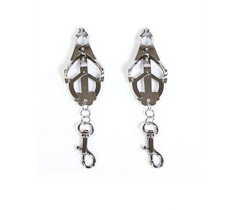 0623HS-CB      Clover Cock and Ball Clamps with Weight Hanging + Connection Snap Hooks For Him   , Sub-Shop.com Bondage and Fetish Superstore