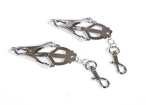 0623HS-CB      Clover Cock and Ball Clamps with Weight Hanging + Connection Snap Hooks For Him   , Sub-Shop.com Bondage and Fetish Superstore