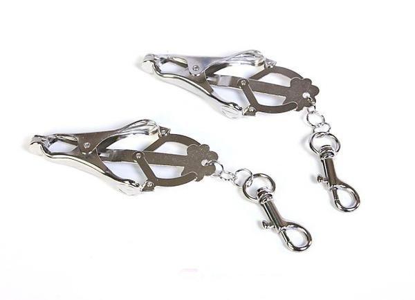 0623HS-SIS      Feminization Club Sissy Pretty Boi Clover Cock and Ball Clamps with Weight Hanging + Connection Snap Hooks Sissy   , Sub-Shop.com Bondage and Fetish Superstore