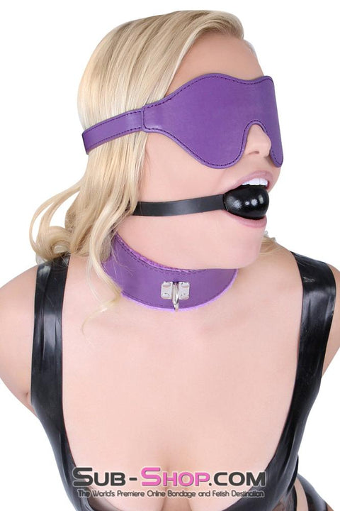 0540MQ-SIS      Sissy Sensual Submission Purple Fur Lined Collar with Matching Bondage Leash Sissy   , Sub-Shop.com Bondage and Fetish Superstore