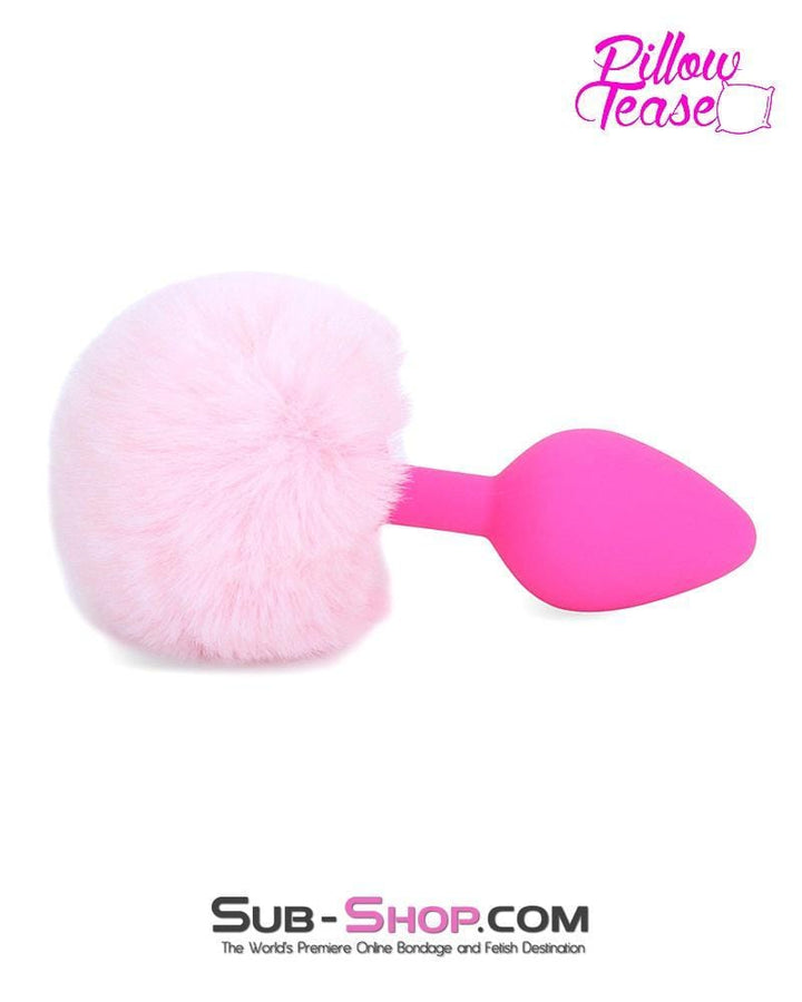 0679E-SIS      Pink Sissy Princess Puff Bunny Butt Medium Hot Pink Silicone Tail Butt Plug Sissy   , Sub-Shop.com Bondage and Fetish Superstore