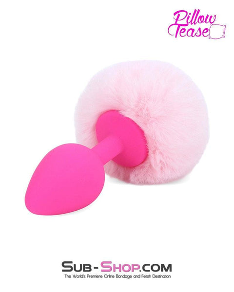 0679E-SIS      Pink Sissy Princess Puff Bunny Butt Medium Hot Pink Silicone Tail Butt Plug Sissy   , Sub-Shop.com Bondage and Fetish Superstore