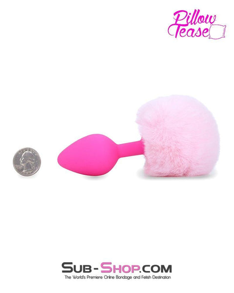 0679E-SIS      Pink Sissy Princess Puff Bunny Butt Medium Hot Pink Silicone Tail Butt Plug Sissy   , Sub-Shop.com Bondage and Fetish Superstore