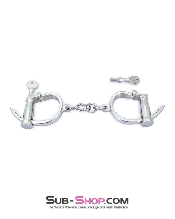 6807M      Heavy Steel Dungeon Manacles Chromed Wrist Bondage Cuffs Cuffs   , Sub-Shop.com Bondage and Fetish Superstore