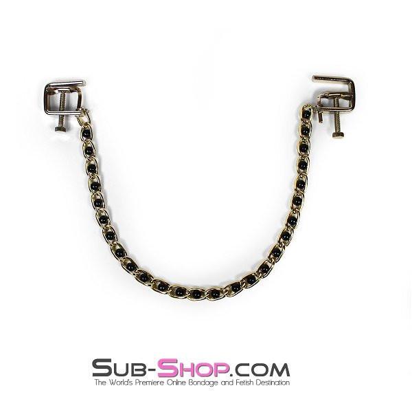 6820MH      Nipple Press Black Beaded Chain Nipple Clamps Nipple Clamp   , Sub-Shop.com Bondage and Fetish Superstore