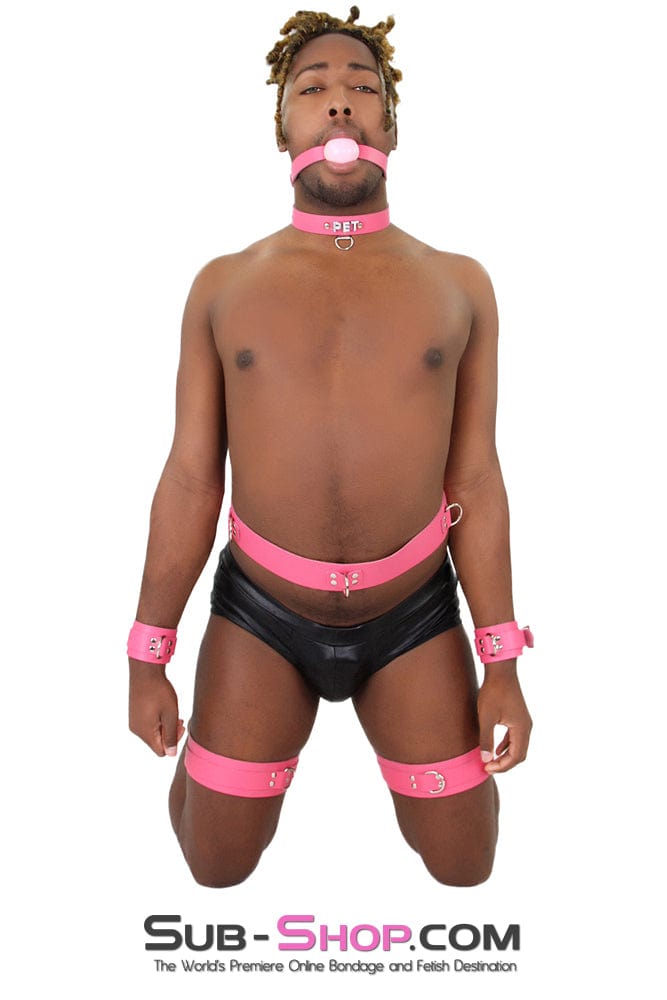 7237A-SIS      Hot Pink Leather Sissy Bondage Belt Sissy   , Sub-Shop.com Bondage and Fetish Superstore