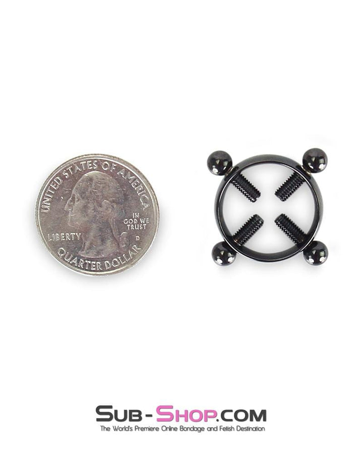 6860AE      Black Nipple Vise Non-Piercing Nipple Jewelry 4 Way Thumb Screw Nipple Clamps - LAST CHANCE - Final Closeout! MEGA Deal   , Sub-Shop.com Bondage and Fetish Superstore