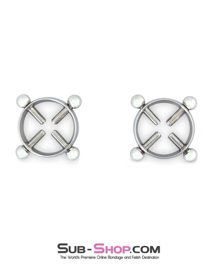 6861AE      Silver Nipple Vise Non-Piercing Nipple Jewelry 4 Way Thumb Screw Nipple Clamps - LAST CHANCE - Final Closeout! MEGA Deal   , Sub-Shop.com Bondage and Fetish Superstore