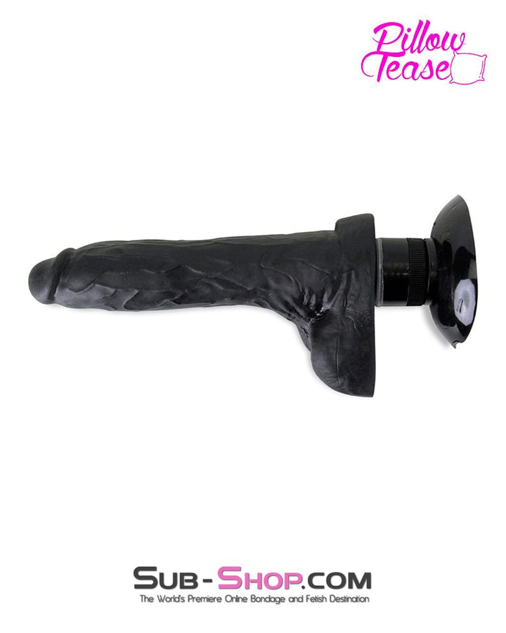 6874M      Suction Vibration Realistic 9” Black Dildo Dildo   , Sub-Shop.com Bondage and Fetish Superstore