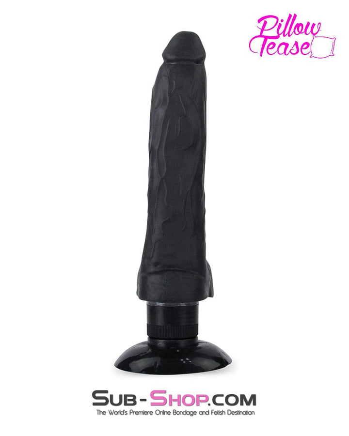 6874M      Suction Vibration Realistic 9” Black Dildo Dildo   , Sub-Shop.com Bondage and Fetish Superstore