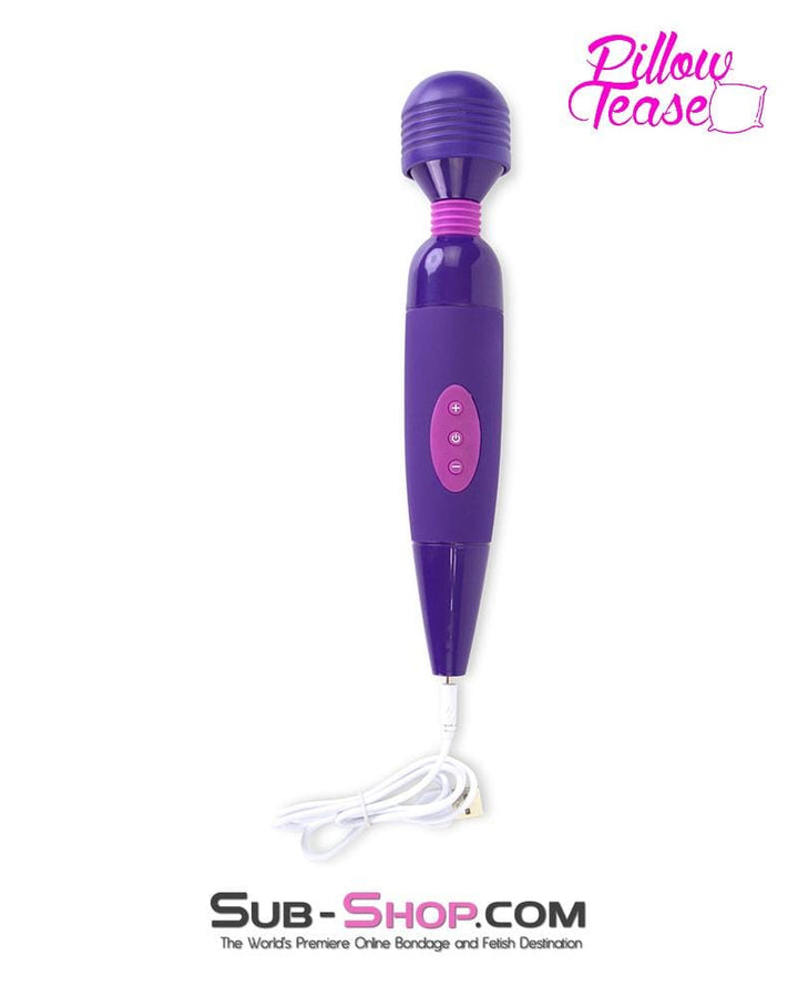 0691E      Purple Rechargeable 10 Function Vibrating Magic Wand Massager   , Sub-Shop.com Bondage and Fetish Superstore