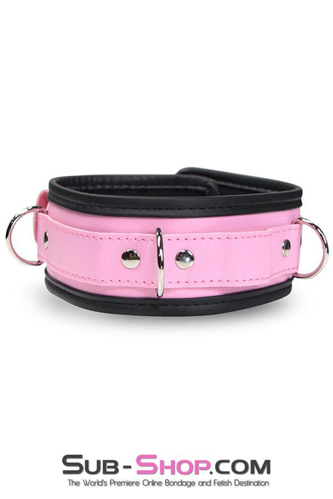 6921MH      Comfy in Pink Padded and Lined Locking Collar Collar   , Sub-Shop.com Bondage and Fetish Superstore