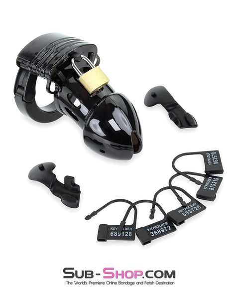 6928AE      Electro Stim Black Jack Adjustable Locking Male Cock Cuff Chastity Device - MEGA Deal MEGA Deal   , Sub-Shop.com Bondage and Fetish Superstore