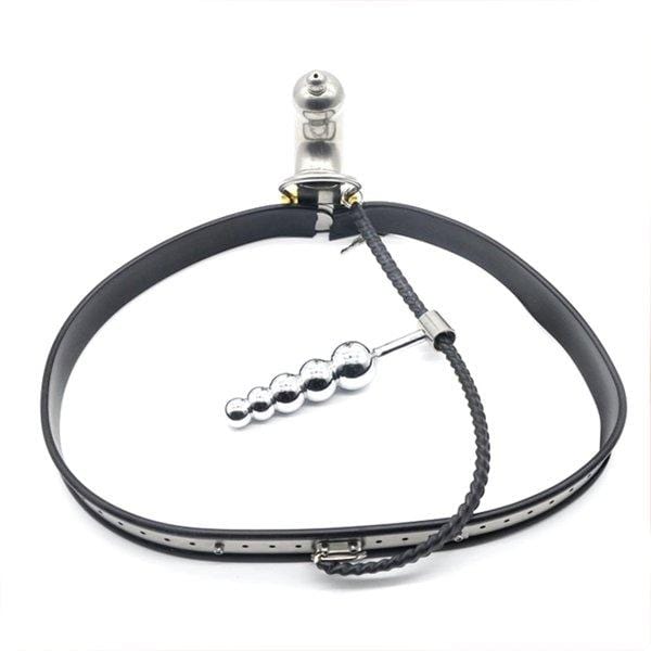 6931AR      Strict Penitentiary Fully Locking Steel Chastity Belt Harness Set with attached Steel Anal Dildo Chastity   , Sub-Shop.com Bondage and Fetish Superstore