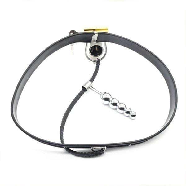 6931AR      Strict Penitentiary Fully Locking Steel Chastity Belt Harness Set with attached Steel Anal Dildo Chastity   , Sub-Shop.com Bondage and Fetish Superstore