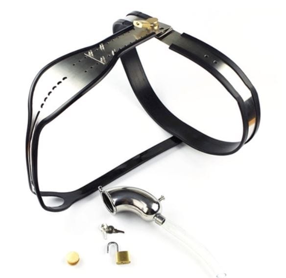 6939AR      Steel Trap Locking Male Chastity Belt with Cock Cage Chastity   , Sub-Shop.com Bondage and Fetish Superstore