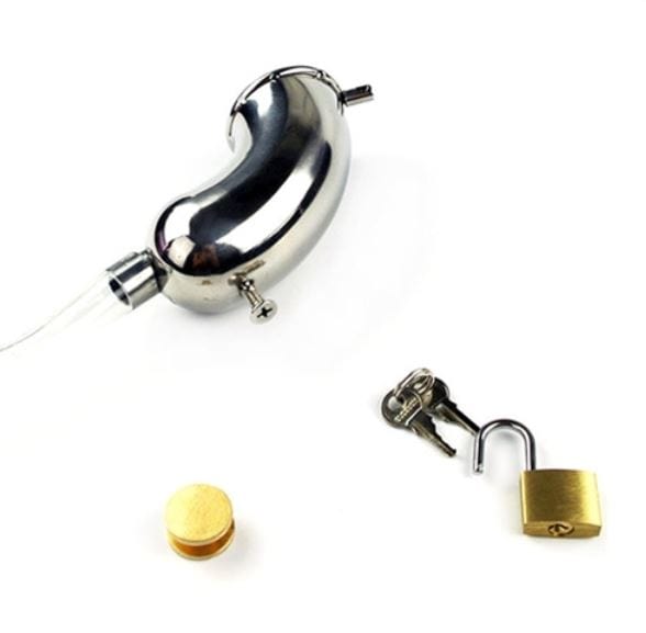 6939AR      Steel Trap Locking Male Chastity Belt with Cock Cage Chastity   , Sub-Shop.com Bondage and Fetish Superstore