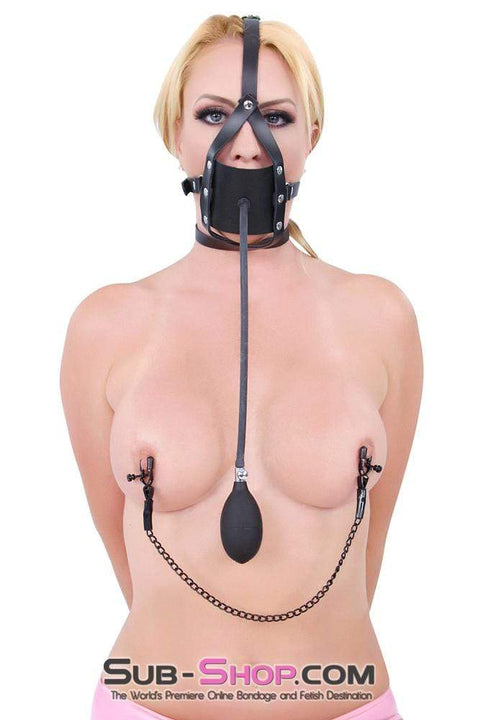 0960A-SIS      Sissy Cocksucker Gag More Than a Mouthful Black Leather Penis Pump Gag Trainer Sissy   , Sub-Shop.com Bondage and Fetish Superstore