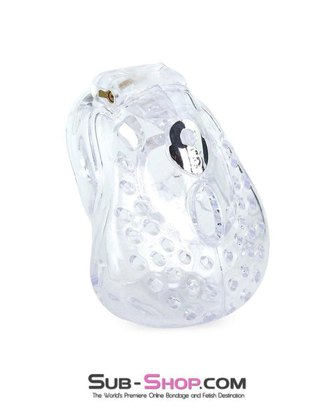 6964AE      Large Dungeon Cage Clear High Security Full Coverage Male Chastity Device Chastity   , Sub-Shop.com Bondage and Fetish Superstore