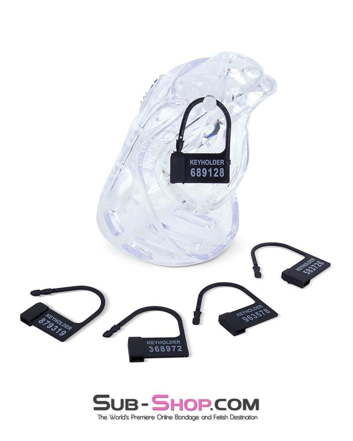6964AE      Large Dungeon Cage Clear High Security Full Coverage Male Chastity Device Chastity   , Sub-Shop.com Bondage and Fetish Superstore