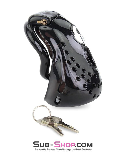 6965AE-SIS      Sissy Bitch Large Dark Dungeon Cage Black High Security Full Coverage Male Chastity Device Sissy   , Sub-Shop.com Bondage and Fetish Superstore