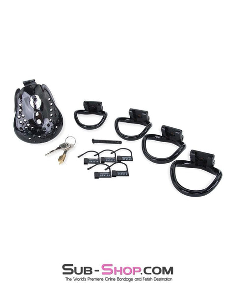 6965AE      Large Dark Dungeon Cage Black High Security Full Coverage Male Chastity Device Chastity   , Sub-Shop.com Bondage and Fetish Superstore