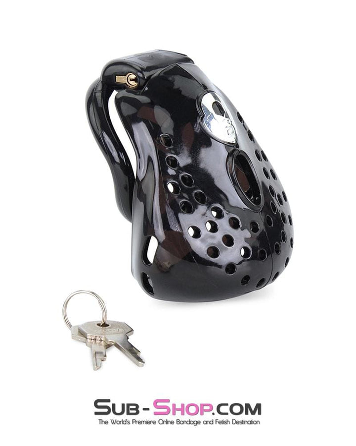 6965AE-SIS      Sissy Bitch Large Dark Dungeon Cage Black High Security Full Coverage Male Chastity Device Sissy   , Sub-Shop.com Bondage and Fetish Superstore