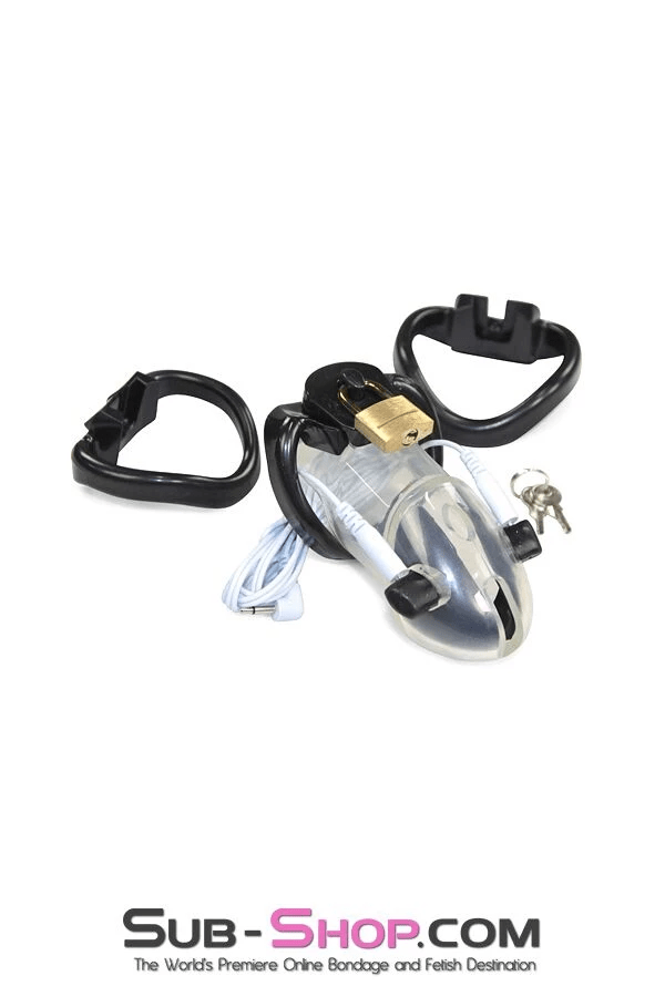 6980AR      Electro-Sex Black Balled Locking Cock Cage Chastity Chastity   , Sub-Shop.com Bondage and Fetish Superstore