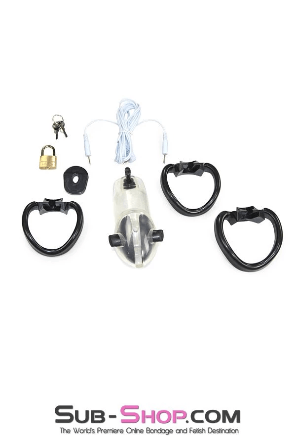 6980AR      Electro-Sex Black Balled Locking Cock Cage Chastity Chastity   , Sub-Shop.com Bondage and Fetish Superstore