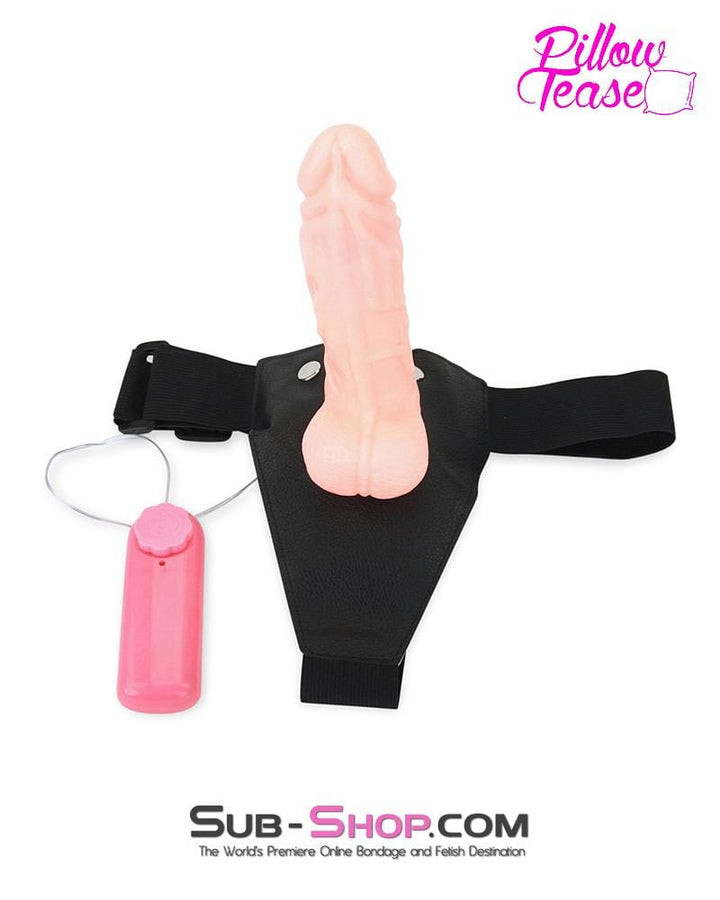 0698E      Vibrating Penis Extender Hollow Strap On Harness Set with Vibrating Tip Strap On   , Sub-Shop.com Bondage and Fetish Superstore