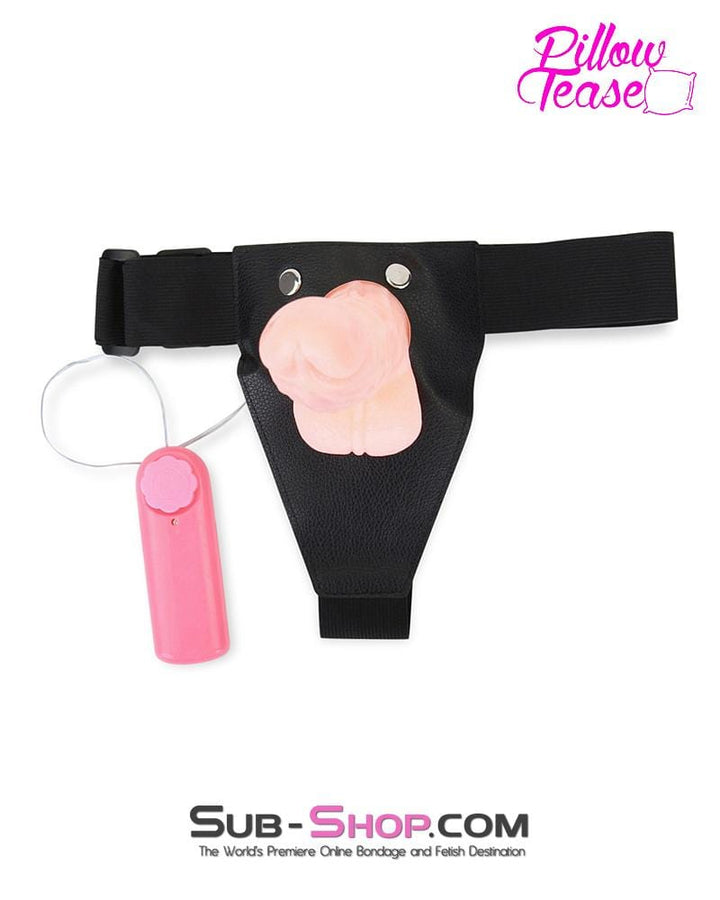 0698E      Vibrating Penis Extender Hollow Strap On Harness Set with Vibrating Tip Strap On   , Sub-Shop.com Bondage and Fetish Superstore