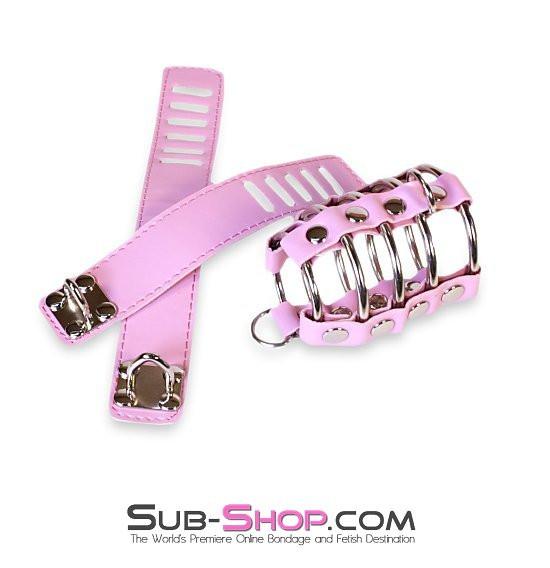 6998HS      Feminizing Pink Cock Cage with Ball Spreader Set Cock Cage   , Sub-Shop.com Bondage and Fetish Superstore
