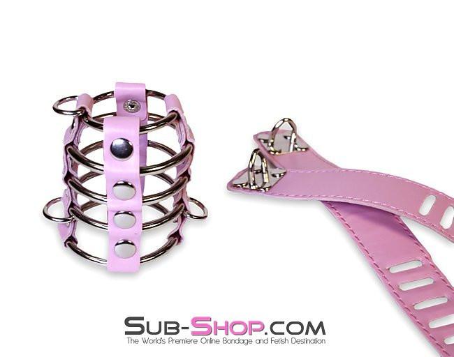 6998HS      Feminizing Pink Cock Cage with Ball Spreader Set Cock Cage   , Sub-Shop.com Bondage and Fetish Superstore