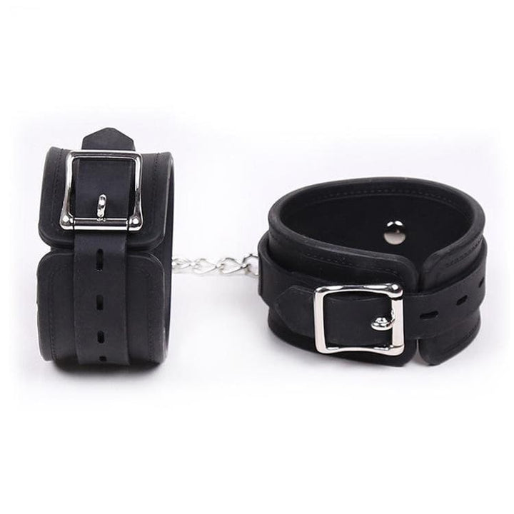 7011M      Locking Black Heavy Silicone Wrist Bondage Cuffs Cuffs   , Sub-Shop.com Bondage and Fetish Superstore