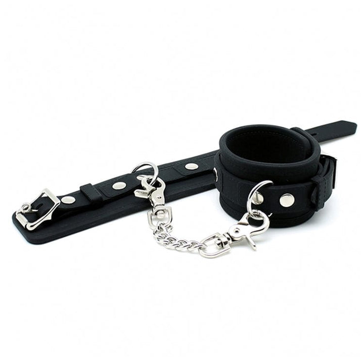 7011M      Locking Black Heavy Silicone Wrist Bondage Cuffs Cuffs   , Sub-Shop.com Bondage and Fetish Superstore