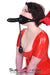 7012D-SIS      Sissy Bondage Give and Take Inflatable Latex Penis Gag with External Dildo Sissy   , Sub-Shop.com Bondage and Fetish Superstore