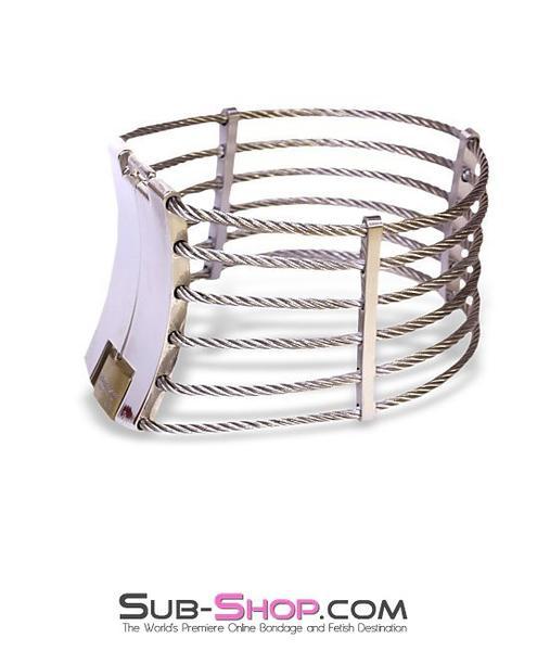 7025M      Wired for Love Locking Steel Cable Collar Collar   , Sub-Shop.com Bondage and Fetish Superstore
