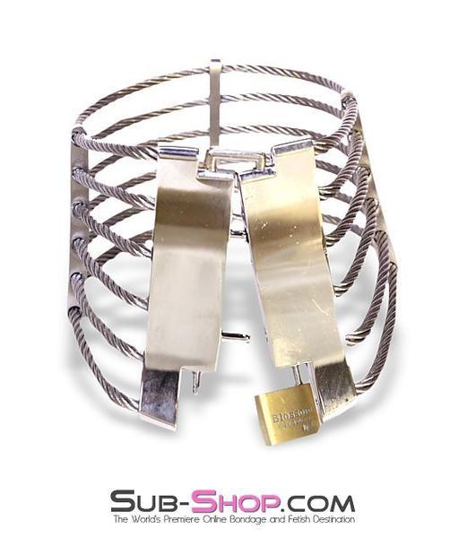 7025M      Wired for Love Locking Steel Cable Collar Collar   , Sub-Shop.com Bondage and Fetish Superstore