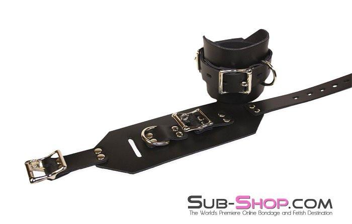 0702A      Deluxe Locking Ankle/Elbow Cuffs, Black Leather Wrist and Ankle Bondage   , Sub-Shop.com Bondage and Fetish Superstore